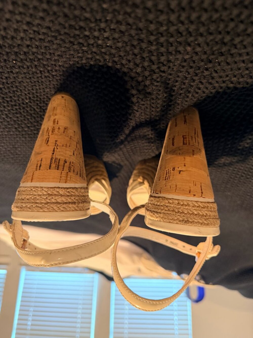 Prada Cream Patent Cork Jute Espadrille Wedges 40 - Picture 3 of 6